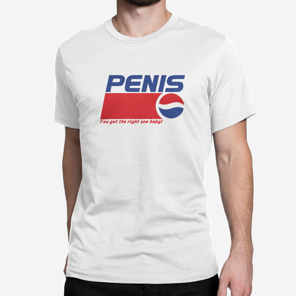 Moška bela kratka majica Penis