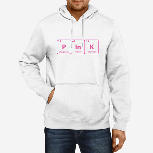 Moški pulover s kapuco Periodni element Pink
