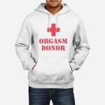 Moški pulover s kapuco Orgasm donor