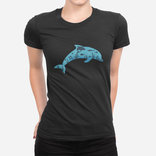Ženska kratka majica Delfin v morju