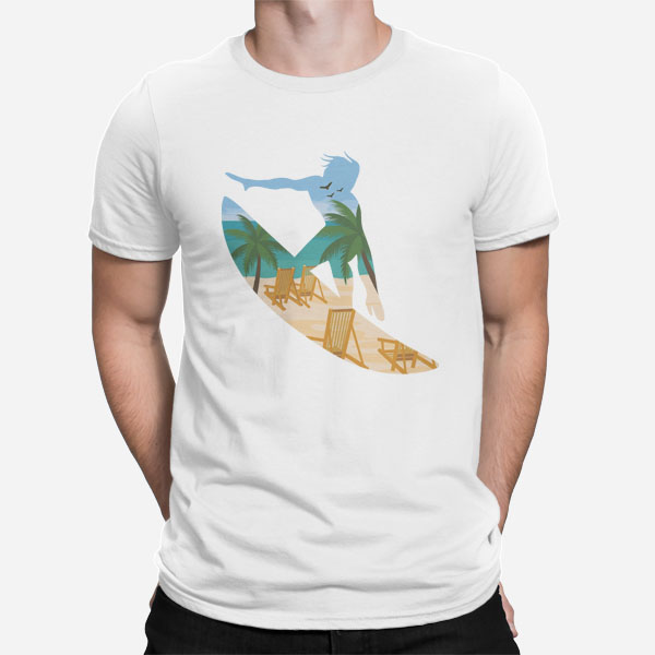 Moška kratka majica Surfanje na plaži