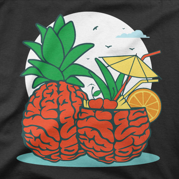 Motiv na majici Možganski ananas