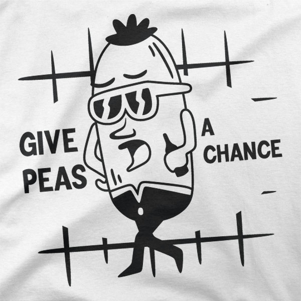 Motiv na majici Give peas a chance