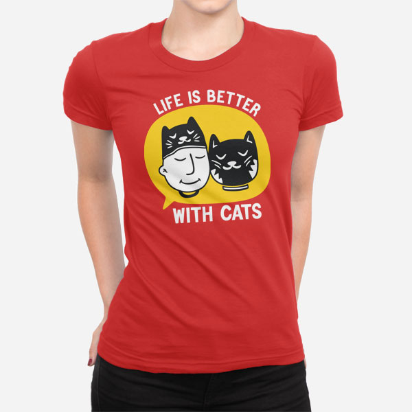 Ženska majica Življenje z mačko