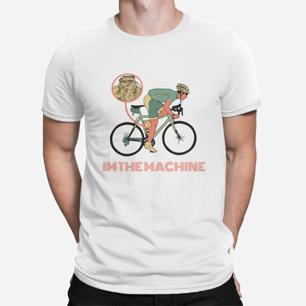 Bela moška kratka majica Motor kolesarja