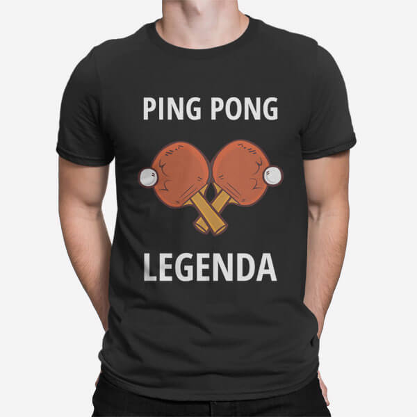 Črna moška kratka majica Ping Pong legenda