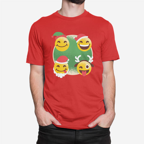 Moška majica Božični emoji