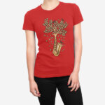 Ženska kratka majica Saksofon drevo