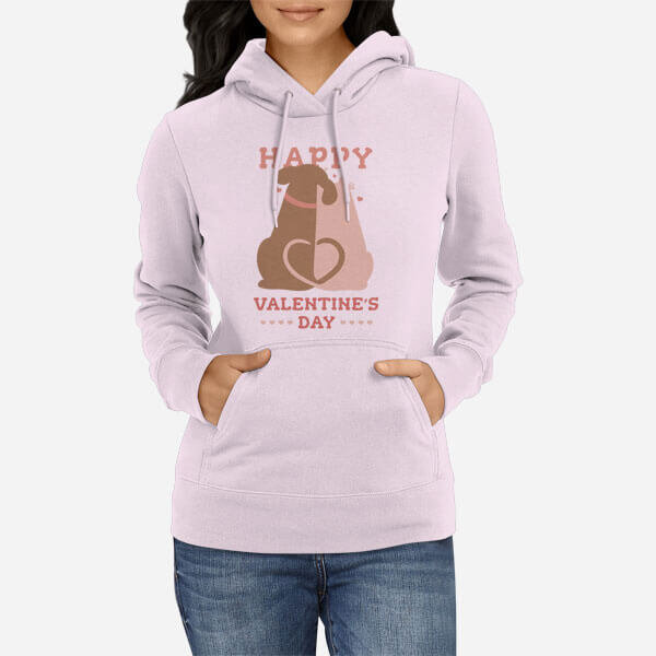 Ženski pulover s kapuco Srečno Valentinovo