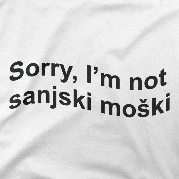 Motiv na majici Sorry, I'm not Sanjski moški