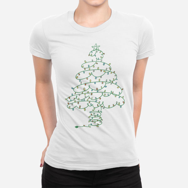 Ženska majica Božično drevo iz lučk