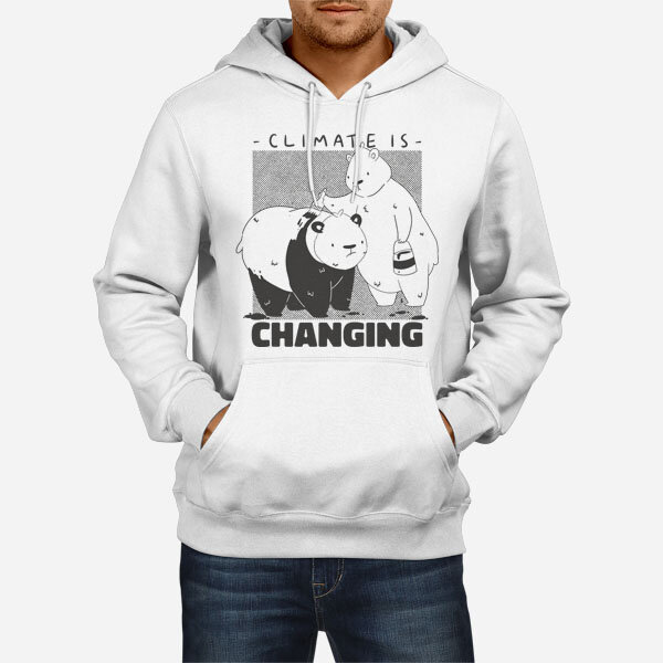 Moški pulover s kapuco Klimatske spremembe