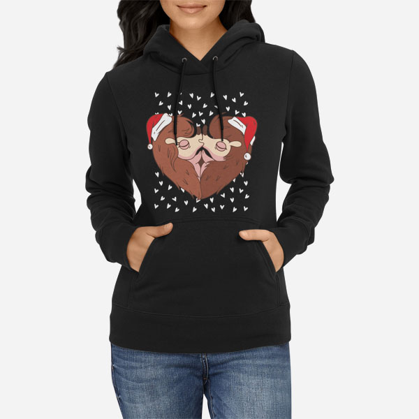 Ženski pulover s kapuco Božični ježek