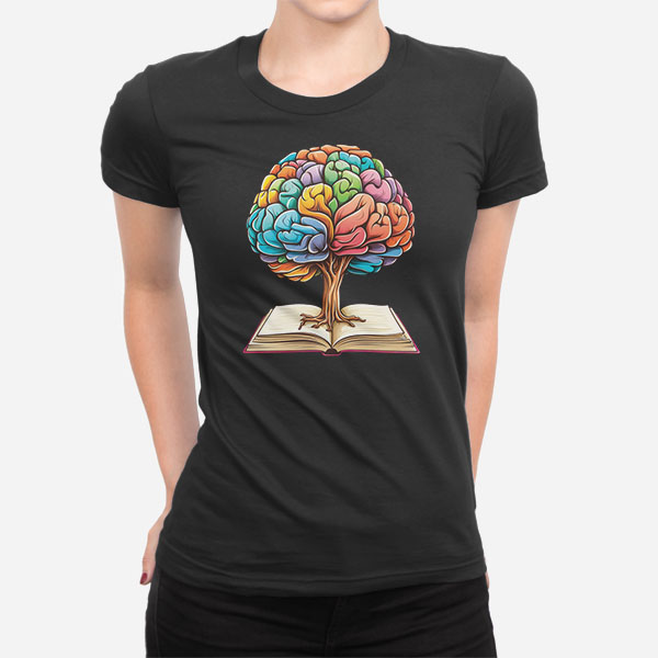Ženska kratka majica Knjiga in možgani
