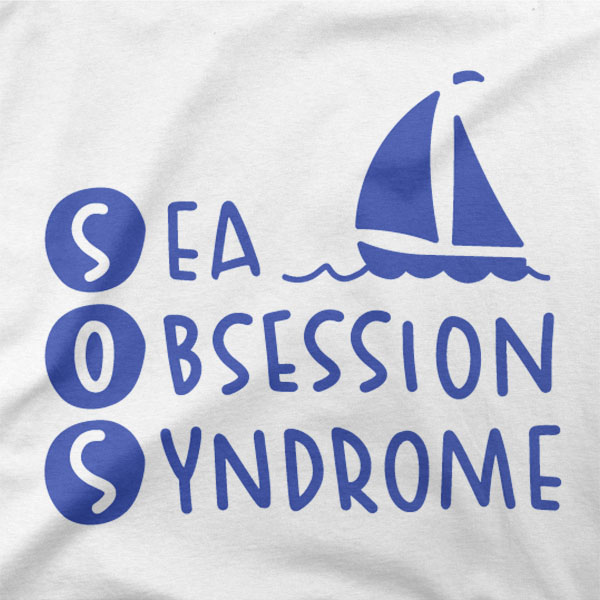 Majica z napisom The only sos i know in modrim motivom jadrnice